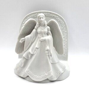 Vintage Hallmark HMK CDS Porcelain Religious Christian Angel Bible Book Holder
